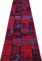 Patchworks Abstract Hallway Runner Rug 2673 Red