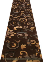 Pisa Floral Hallway Runner Rug 4329A Dark Brown