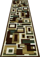 Pisa Square Pattern Hallway Runner Rug A056A White