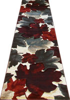 Pisa Floral Hallway Runner Rug G111A Burgundy