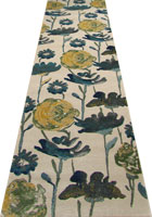 Rizzy Floral Hallway Runner Rug 3605F Cotton Yellow