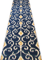 Rizzy Abstract Hallway Runner Rug BF013 Night Blue Yellow