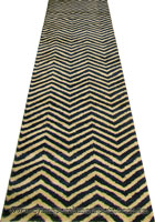 Tricolour Hallway Runner Rug 8494A White D. Blue
