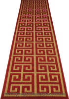 Marco Flatweave Hallway Runner Rug 3286F-Tan-Red-LH