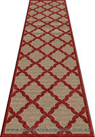 Marco Flatweave Hallway Runner Rug 3292F Tan Red LH