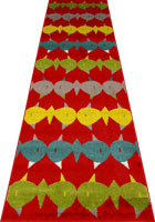 Boston Modern Hallway Runner Rugs A299A Red Red
