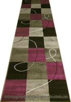 Surf Hallway Runner Rug 2580A-Black-Purple