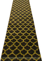 Marrakesh Shaggy Hallway Runner Rug 2496A Black Green