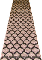 Marrakesh Shaggy Hallway Runner Rug 2496A Cream Black