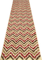 Stella Chevron Shaggy Hallway Runner Rug 1128A-BON-BON