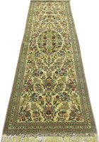 Hereke Hand Knotted Silk Hallway Runner Rug