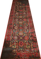 Chicago Traditional Hallway Runner Rug 346A Brown D. Blue