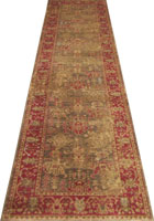 Chicago Traditional Hallway Runner Rug 424A L.Brown T.Red