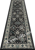 Vintage Hallway Runner Rugs 3669F Charcoal Blue