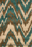 Marrakesh Abstract Shaggy Rug 2498A Bone Blue
