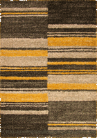 Marrakesh Stripe Shaggy Rug 2509A Grey Black