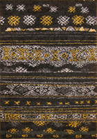 Marrakesh Abstract Shaggy Rug 2547A Black Cream