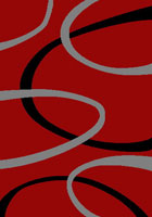 Moda Modern Abstract Shaggy Rug A417A Red