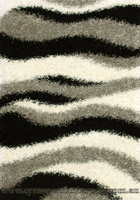 Rio Modern Wavy Shaggy Rug RWAV Grey