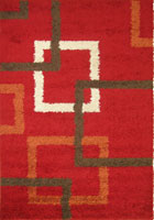 Stella Square Pattern Shaggy Rug 1134A-BRD-BRD