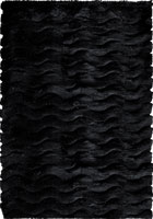 Super Shaggy Plain Rugs 3630 Black Black