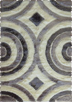 Super Shaggy Geometric Rugs 5676 White Brown