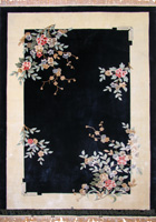 Chinese Art Hand Knotted Floral Silky Rug