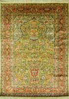 Hereke Prayer Hand Knotted Gold & Silk Rug