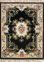Chinese Art Floral Hand Knotted Silky Rug