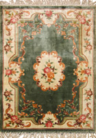 Chinese Art Floral Hand Knotted Silky Rug