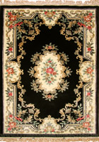 Chinese Art Floral Hand Knotted Silky Rug