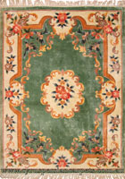 Chinese Art Floral Hand Knotted Silky Rug