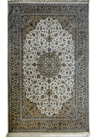 Kum Signed Medallion Hand Knotted Silk Rug