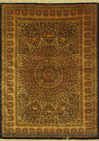 Kum Signed Medallion Hand Knotted Silk Rug