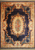 Chinese Art Hand Knotted Floral Silky Rug