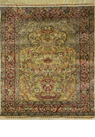 Hereke Prayer Hand Knotted Gold & Silk Rug