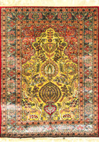 Hereke Prayer Hand Knotted Gold & Silk Rug