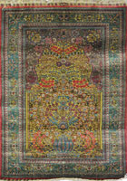 Hereke Prayer Hand Knotted Gold & Silk Rug