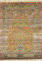 Hereke Prayer Hand Knotted Gold & Silk Rug