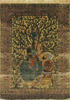 Hereke Pictorial Hand Knotted Silk Rug