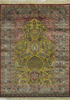Hereke Prayer Hand Knotted Gold & Silk Rug