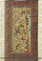Hereke Pictorial Hand Knotted Silk Rug