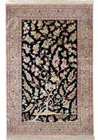 Kum Signed Tree of Life Hand Knotted Silk Rug