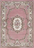 Aubusson Traditional Floral Rugs G069A Pink Pink