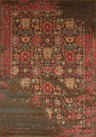 Chicago Traditional Floral Rug 346A Brown D. Blue