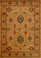 Chicago Traditional Floral Rug 413A Yellow L. Beige
