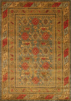 Chicago Traditional Geometric Rug 421A D. Blue L. Beige