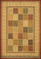 Hereke Traditional Square Pattern Rug Bakht Red