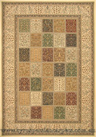 Hereke Traditional Square Pattern Rug Bakht Ivory