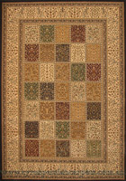 Hereke Traditional Square Pattern Rug Bakht Navy